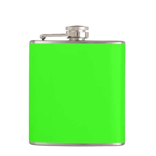 Neon Green Vinyl Flask - Anpassbar Flachmann (Vorderseite)