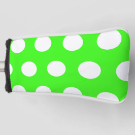 Neon Green White Large Polka Dots Golf Headcover