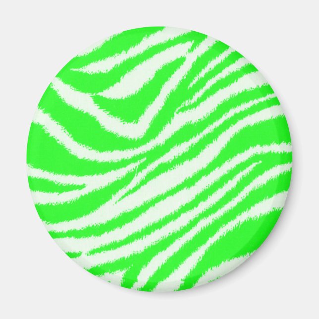 Neon Green Zebra Pattern Magnet (Vorne)