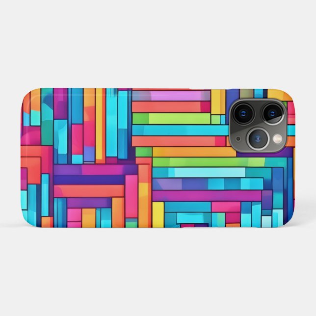Neon Grid - Abstraktes Mosaik Case-Mate iPhone Hülle (Rückseite (Horizontal))