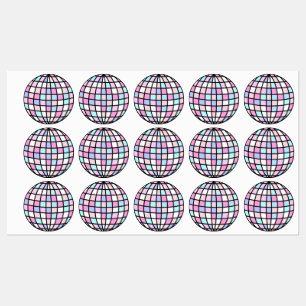 Neon Groovy Disco Etiketten