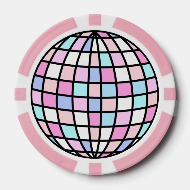 Neon Groovy Disco Pokerchips (Vorderseite)