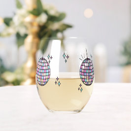 Neon Groovy Disco Weinglas Ohne Stiel