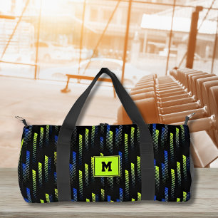 Neon Grün Blau Abstrakte Geometrische Sporttasche Duffle Bag