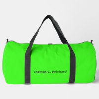 Neon Grün Einfarbig Custom Name Duffle Bag