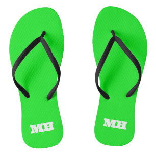 Neon Grün Elegant Minimalistisch Farbe Einfach Hel Flip Flops