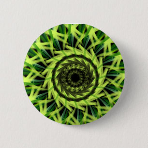 Neon Grün Hypnotischer Vortex Abstrakte Geometrisc Button