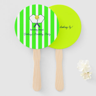 Neon Grün & Optisch Gelb Pickleball Geburtstag Fächer