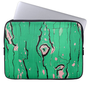 Neon-Grün Pop-Art Holzmaserung abstraktes Baumrind Laptopschutzhülle