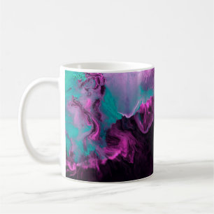 Neon grün und lila kreative Malerei, abstrakt Kaffeetasse