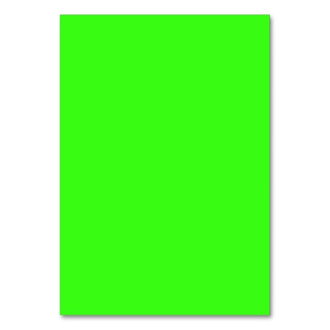 Neon-grüne benutzerdefinierte Tischkarte Tischnummer (Vorderseite)