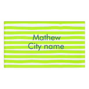 Neon-grüne gelbe Retro-Streifen fügen Namen Stadto Namenschild