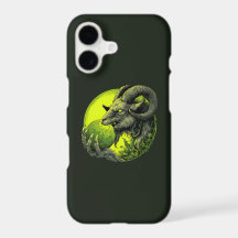 Neon-grüne Hörner-Bestien-Handyhülle