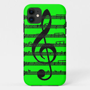 Neon-grüne schwarze Musik Drei-Klettklammer iPhone Case-Mate iPhone Hülle
