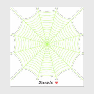 Neon-grüne Spinnennetz-Halloween-Muster Aufkleber