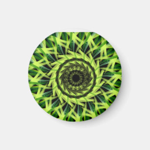Neon-grüner hypnotischer Wirbel Abstractes geometr Magnet