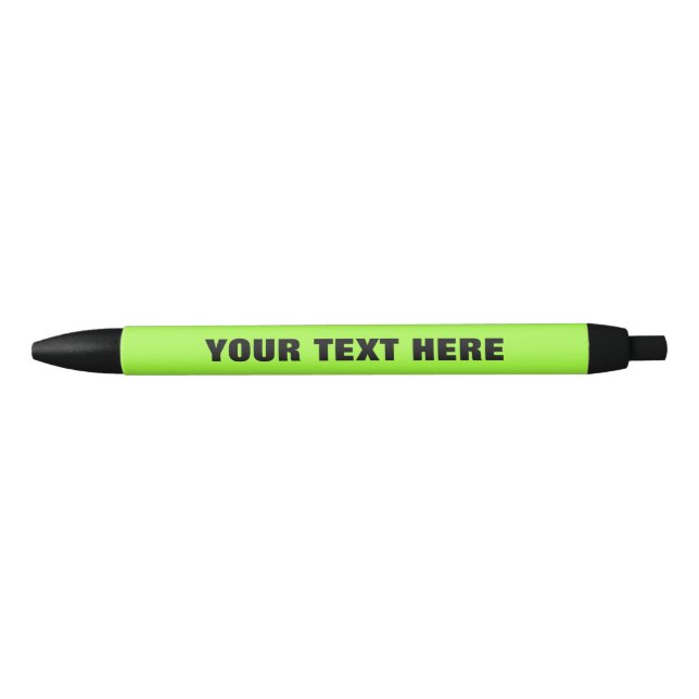 Neon-grüner Werbe-Pen mit personalisiertem Text Kugelschreiber (Vorderseite)