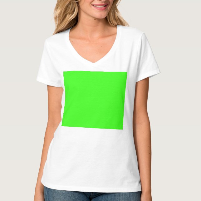 Neon Grünes Custom V-Ausschnitt T-Shirt (Vorderseite)