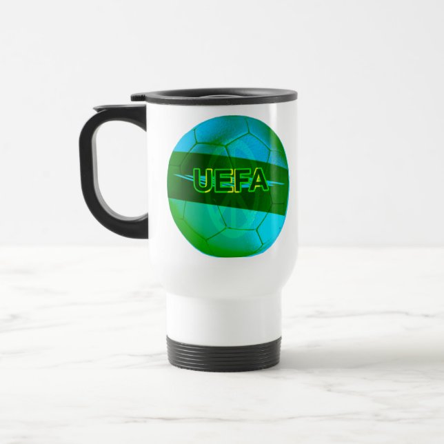 Neon Grünes Fußball Reisebecher (Links)