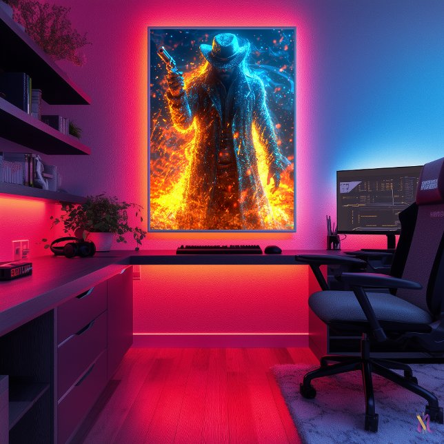 Neon Gunslinger - Cyberpunk-Gesetzlosigkeit im Wes Poster (Von Creator hochgeladen)