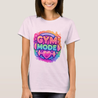 Neon-Gym-Modus - Rainbow-Fitness Herzschlag T-Shirt
