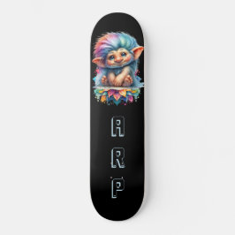 *~* Neon Hair Rainbow Troll AP89 Initial Skateboard