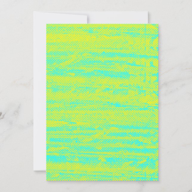 Neon Halftone Grunge Blank Card Dankeskarte (Vorderseite)