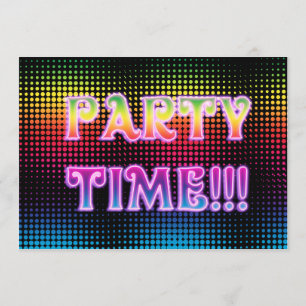 Neon Halftone Party Einladung