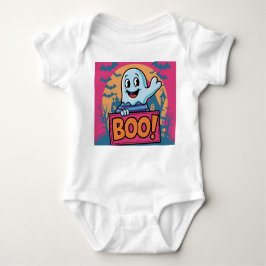Neon Halloween Ghost, Neon Boo Halloween Ghost, Baby Strampler