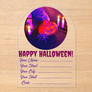 Neon-Halloween-Kürbisse Acryleinladungen