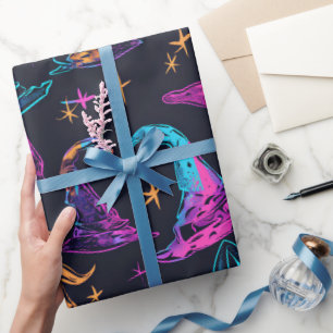 Neon-Halloween-Muster  Geschenkpapier