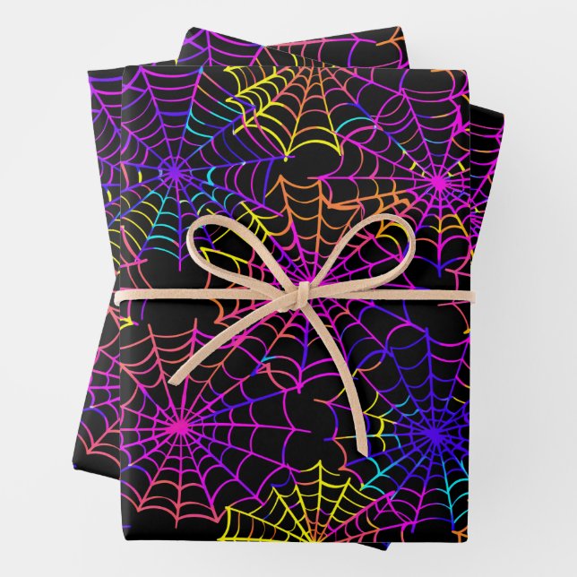 Neon-Halloween-Muster  Geschenkpapier Set (Beispiel)