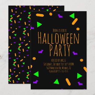 Neon-Halloween-Streusel-Geburtstagsfeier Einladung
