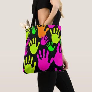 Neon Handprint Graffiti Muster