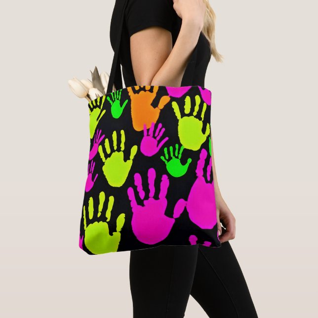 Neon Handprint Graffiti Muster (Von Nahem)