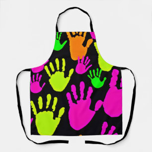 Neon Handprint Graffiti Muster Schürze