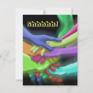 NEON HANDS STACKEN ÜBERRASCHENDE SHHH-PARTY EINLAD EINLADUNG
