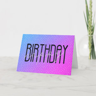Neon Happy Birthday Text auf Punkten Karte