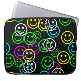 Neon Happy Face Laptop Sleeve