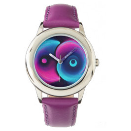 Neon Harmony: Eine moderne Interpretation von Yin  Armbanduhr