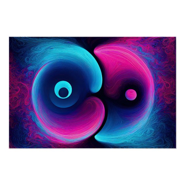 Neon Harmony: Eine moderne Interpretation von Yin  Poster (Vorderseite)