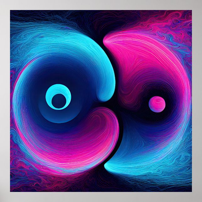 Neon Harmony: Eine moderne Interpretation von Yin  Poster (Vorne)