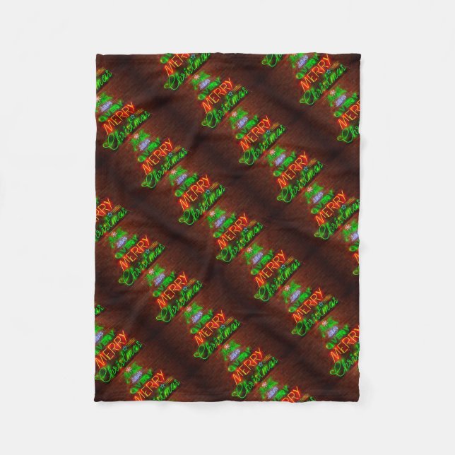 Neon hat ein sehr frohes Weihnachtsfest Fleecedecke (Vorderseite)