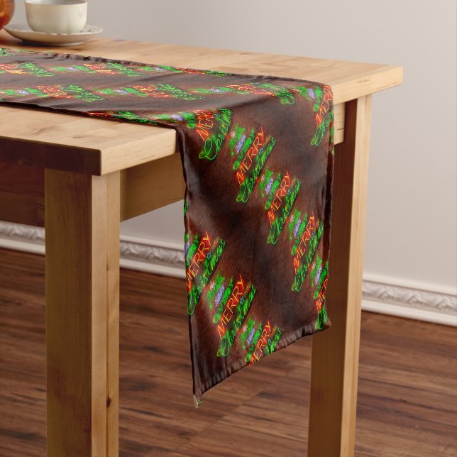 Neon hat ein sehr frohes Weihnachtsfest Kurzer Tischläufer (Beispiel)