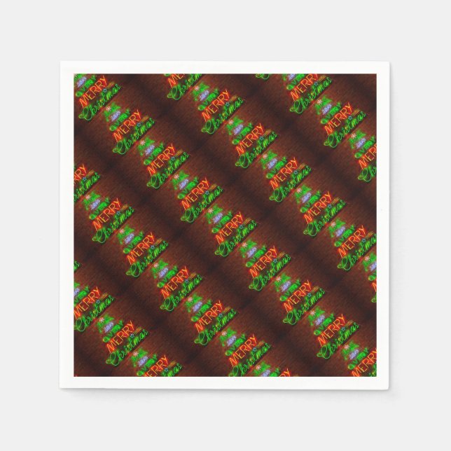 Neon hat ein sehr frohes Weihnachtsfest Serviette (Vorderseite)
