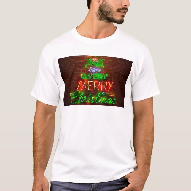 Neon hat ein sehr frohes Weihnachtsfest T-Shirt (Vorderseite)