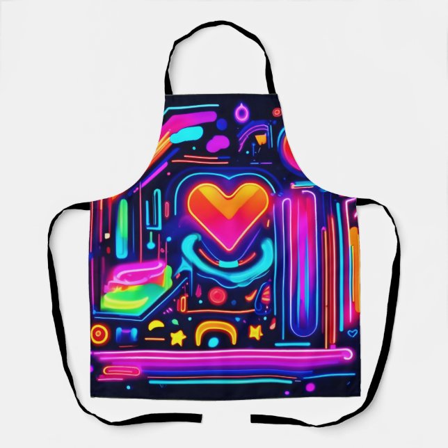 Neon Heart Chaos Schürze (Vorderseite)