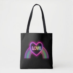Neon Heart on Rainbow