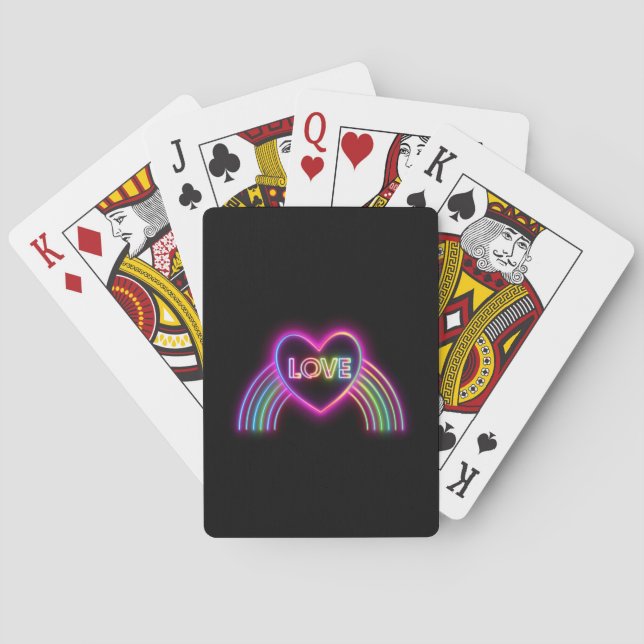 Neon Heart on Rainbow Spielkarten (Rückseite)