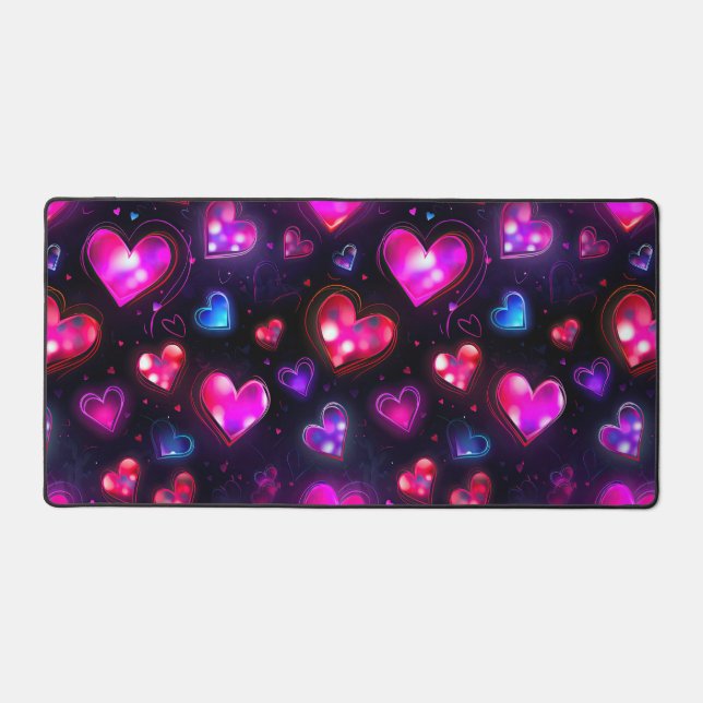 Neon Heart Schreibtischunterlage (Vorderseite)